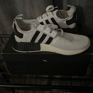 White w/ black Adidas NMDs
